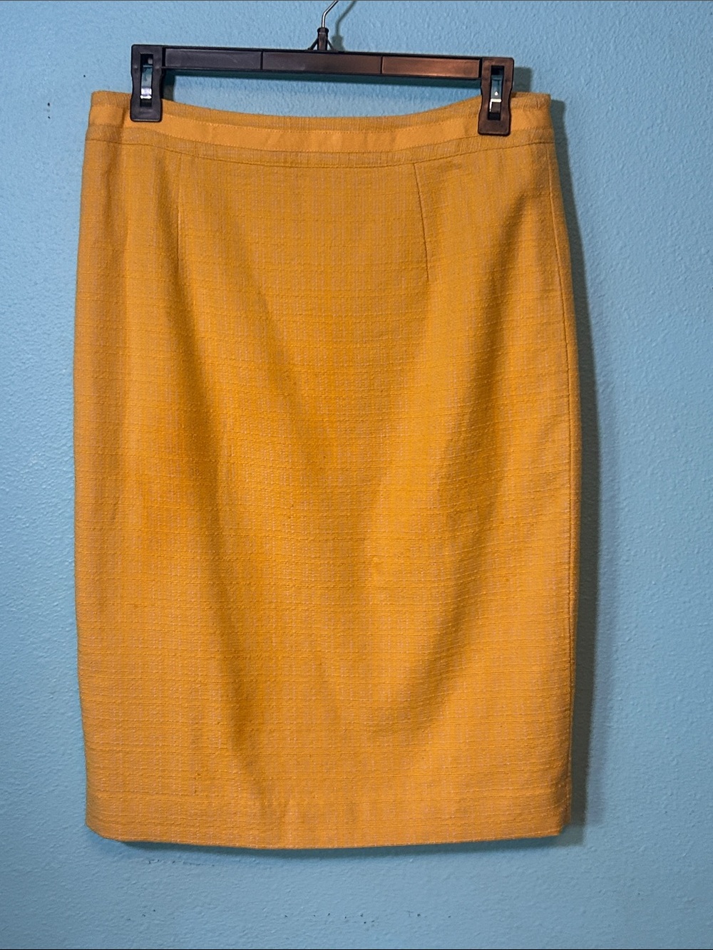 Boden Yellow Textured Pencil Skirt